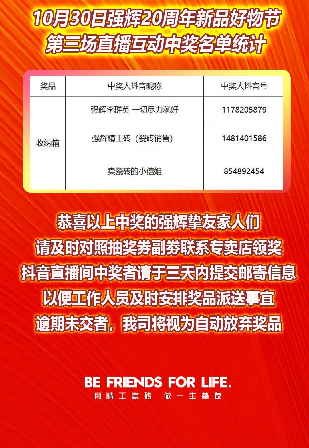 強(qiáng)輝20周年新品好物節(jié)收官直播獲獎(jiǎng)名單公布！(圖4)